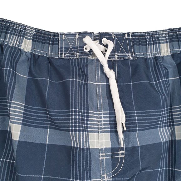 Faded Glory Men Large Swim Trunks Board Shorts Water Wicking Thicker Fabric Blue - Picture 2 of 9